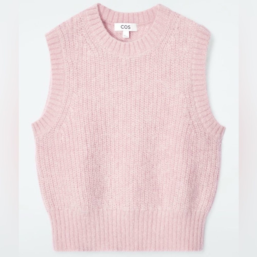 Pink Sleeveless Knit Sweater Vest